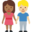 woman and man holding hands, medium-dark skin tone, medium-light skin tone